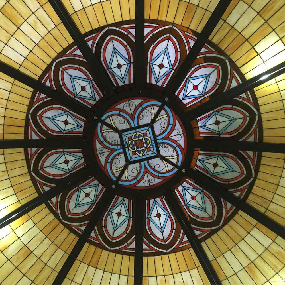 Huge garden gazebo stained glass building dome 3
