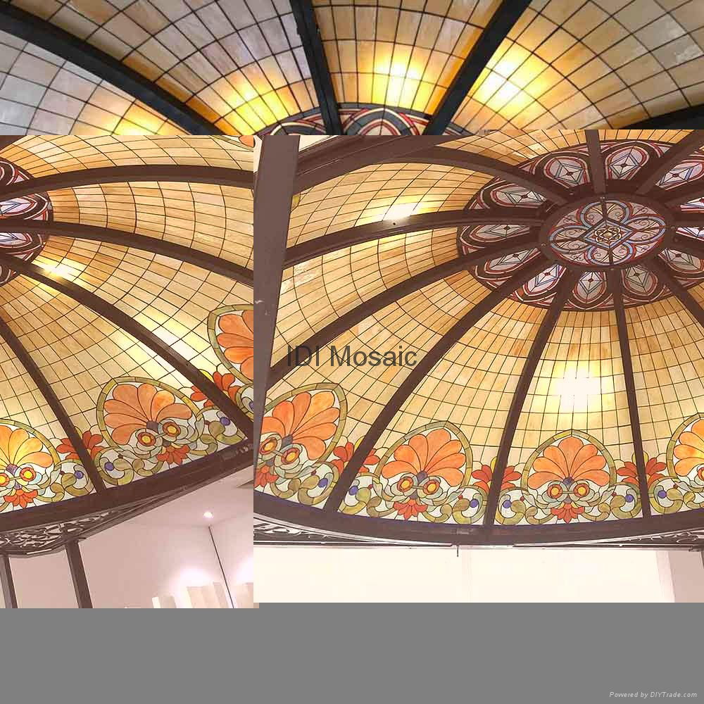 Huge garden gazebo stained glass building dome 4
