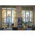 Customized design room background images stained glass panels pattern