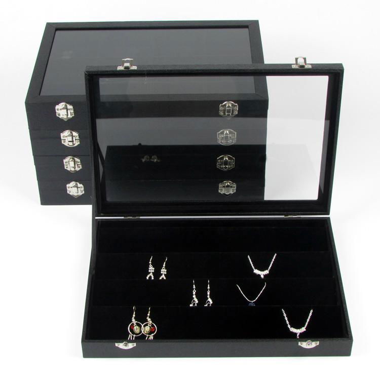 Jewelry Collection Bracelet Necklace Ring Earring Display Box Jewellery Case 2