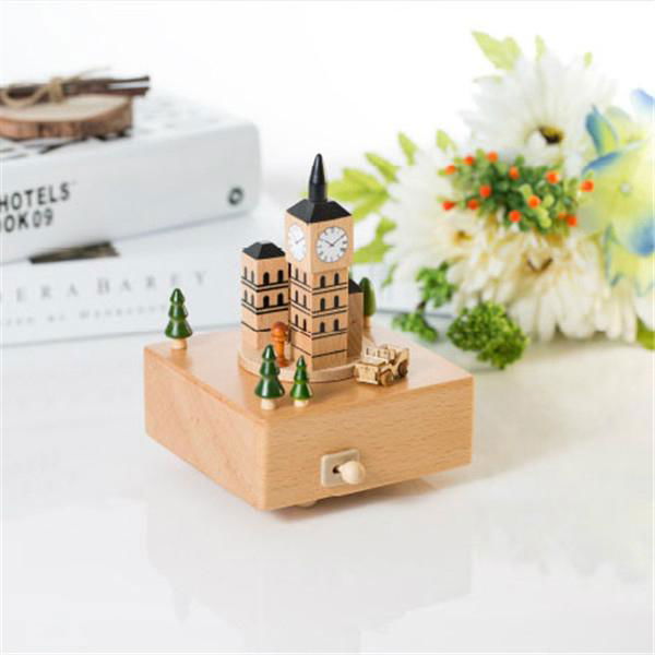 Chinese supplier happy birthday wooden portable bluetooth carousel music box 4