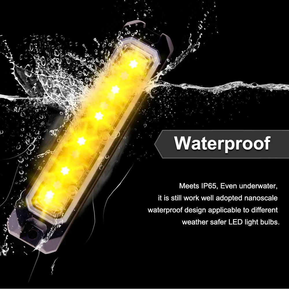 Car 6LED Strobe Warning Light 12V Strobe Lamp Police Motorcycle Warning Beacon 2