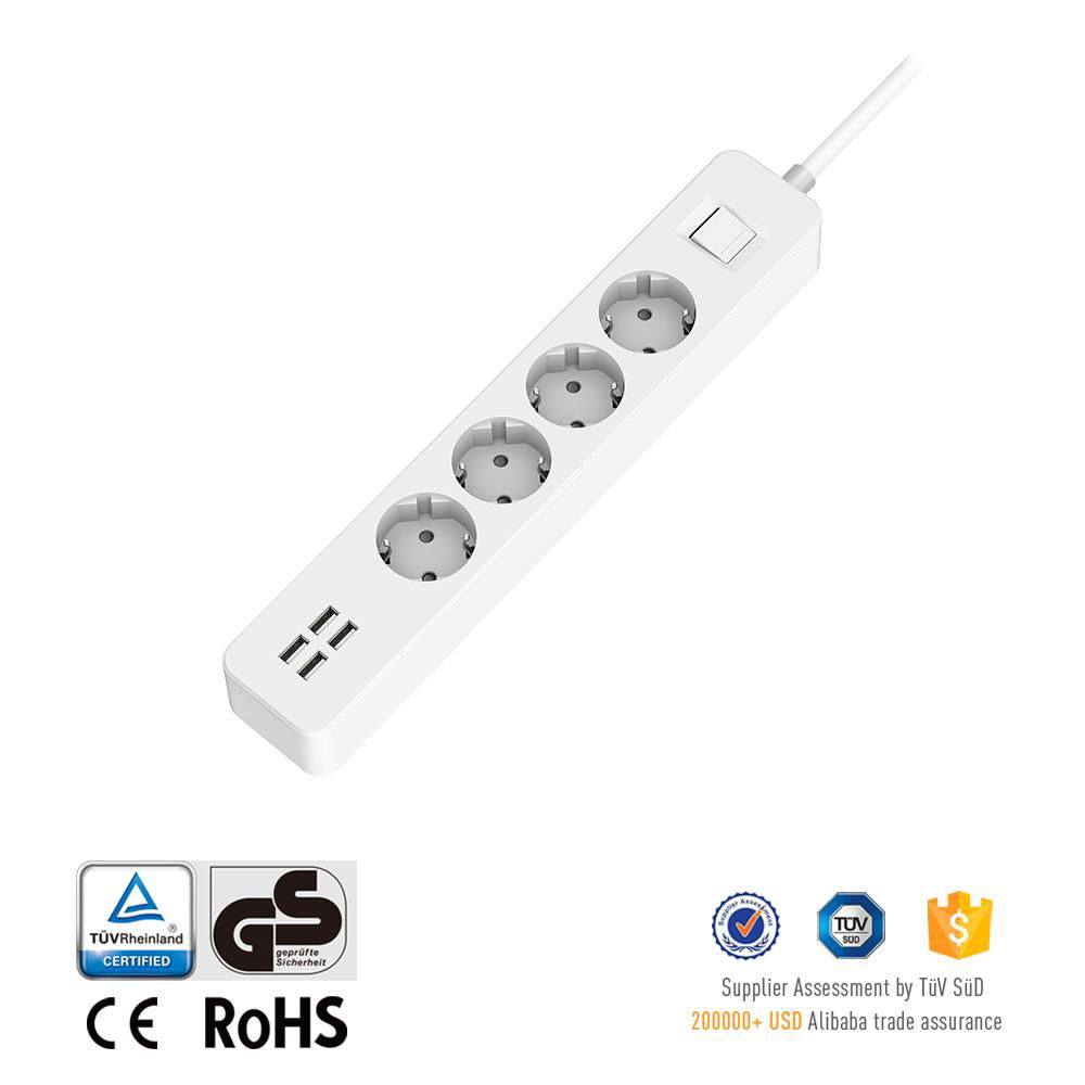 4 outlets 4 usb ports universal socket plug extension cable vertical electrical  2