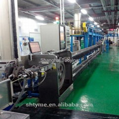 Optical fiber cable sheathing production line and machines