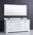 Modern double sink bathroom vanity cabinet with marble countertop