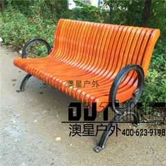 Solid Iron Feet Merbau Outdoor Customized Park Chair