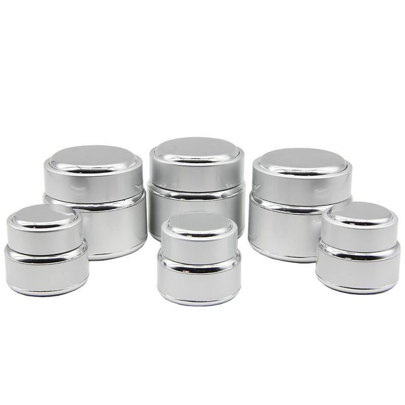 15g 50g silver cosmetic jars