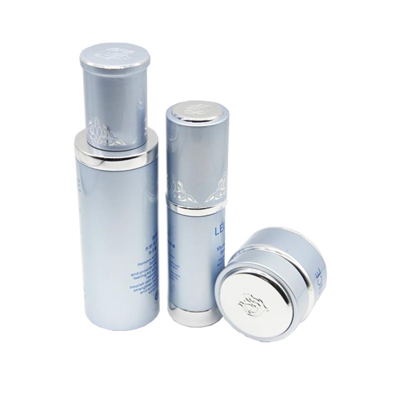 luxury empty skin care metal cosmetic packaging bottles set