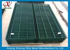 Train Or Bus Station Dark Green Electric Galvanized Stable 3D Wire Mesh Fence