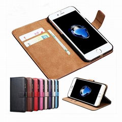 For iphone 7 case Genuine leather wallet case for iphone 7 cover for apple 