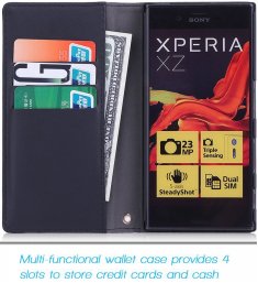 Case  for Sony XZ with Getron Canvas and PU Leather mixing together. 3