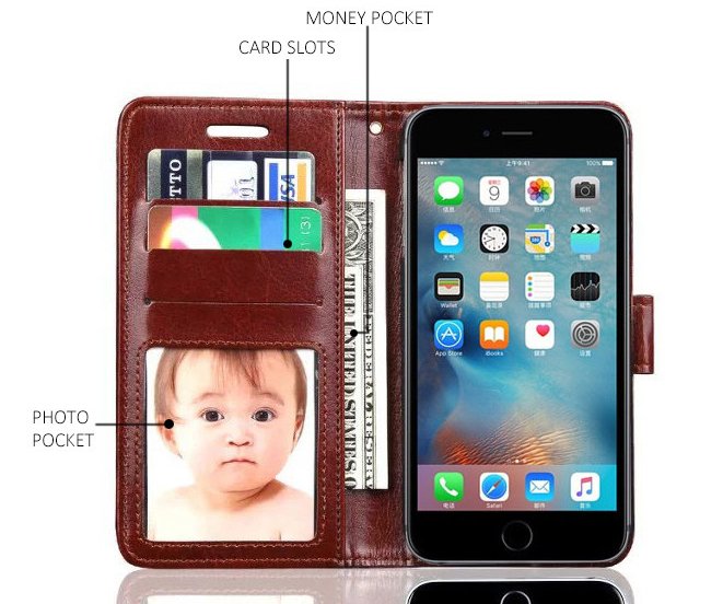 Phone case for iPhone 6 6s withthe Best selling PU leather and can stand and pro 4