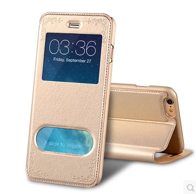For iphone 7 with Genuine Leather Flip Mobile phone leather case,and the case ca