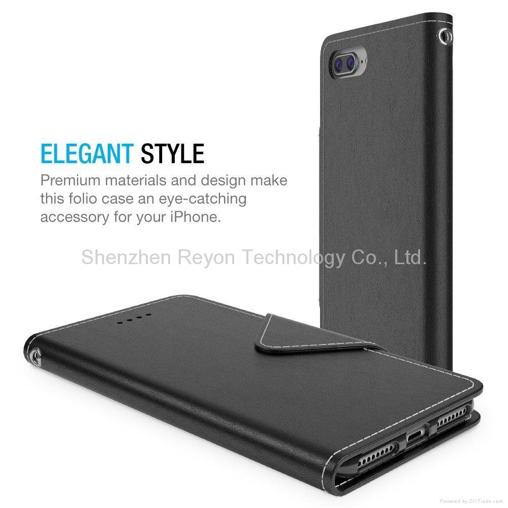 Fashion Protective PU Leather Wallet Case Premium For 7 Plus with STAND Feature 4