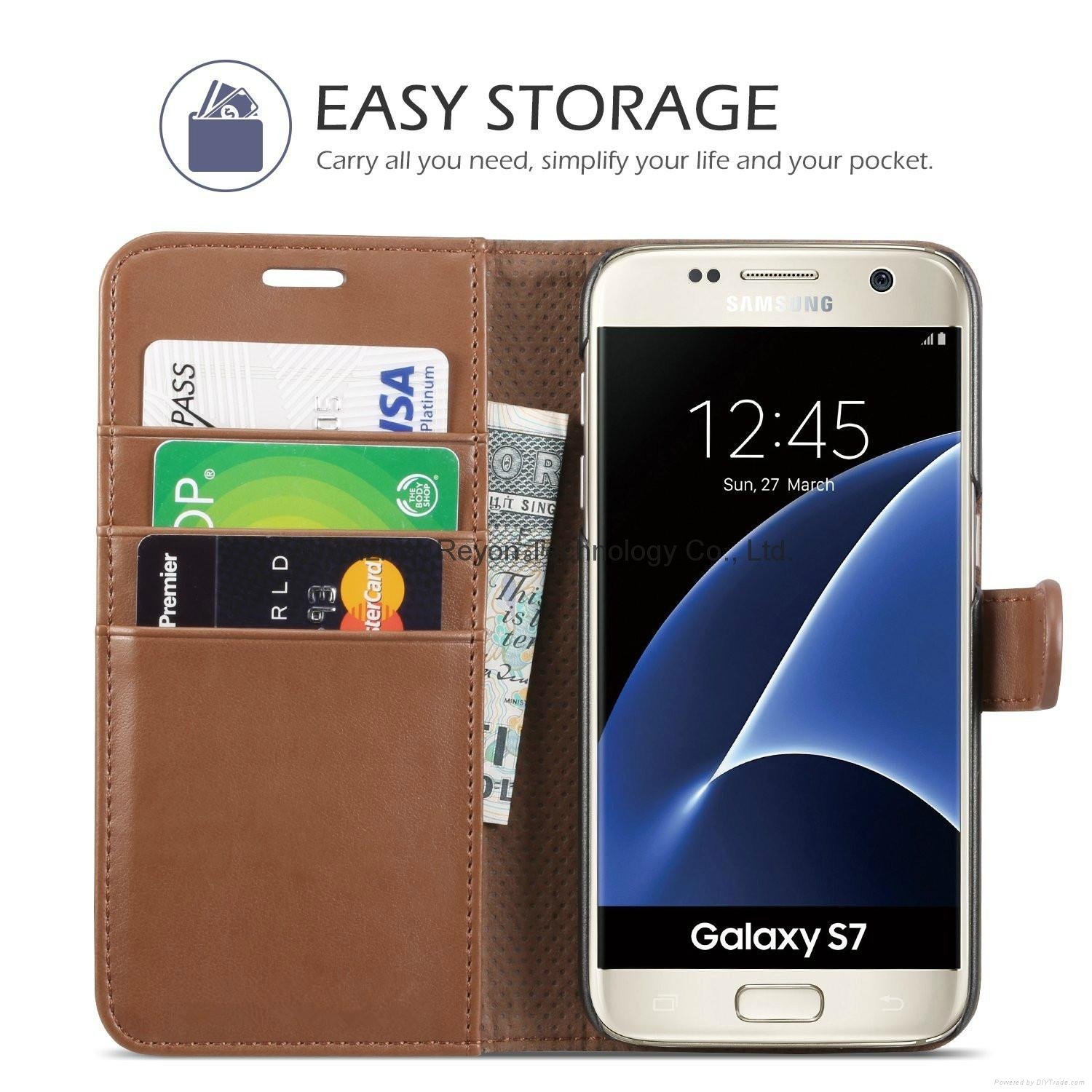 For Galaxy S7 Case Leather Case For Samsung Galaxy S7 Premium Wallet Leathe 4