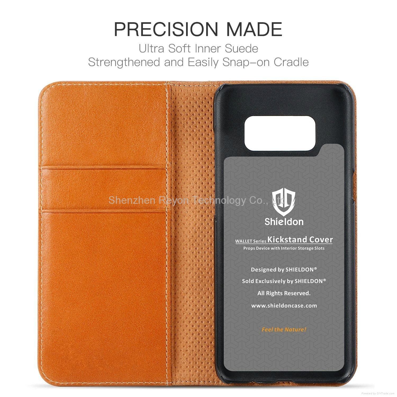 For SHIELDON Samsung S8 Wallet Case with Flip Case Genuine Leather with [Card Sl 5
