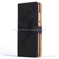 Vintage Collection For Huawei P9 Wallet Case in Nubuck Leather with Credit Card 