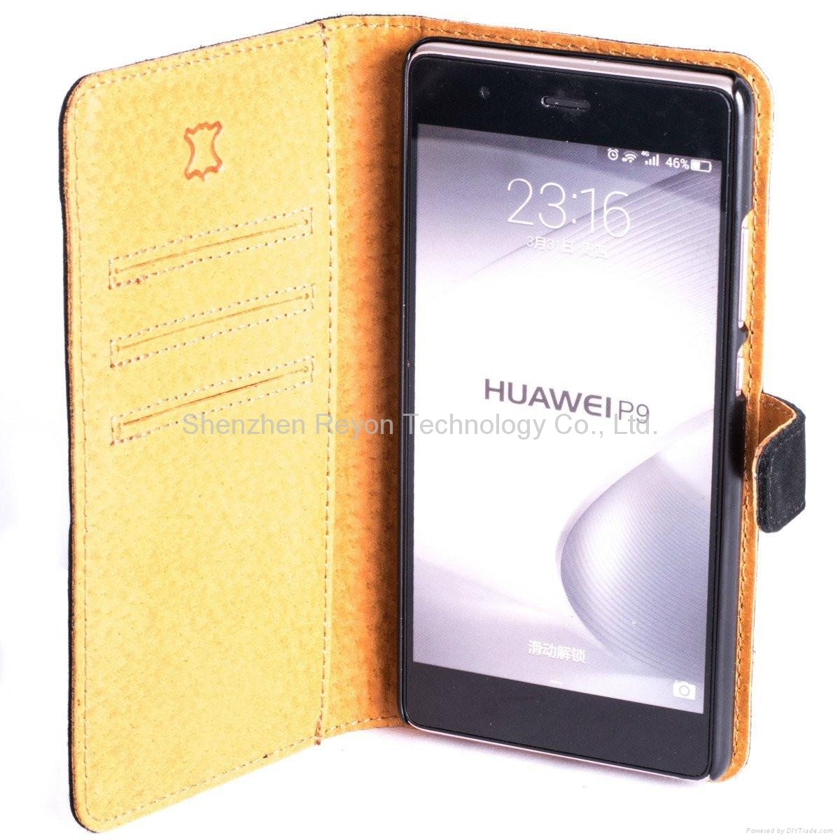 Vintage Collection For Huawei P9 Wallet Case in Nubuck Leather with Credit Card  5