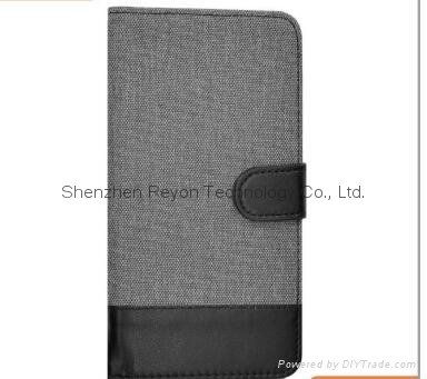 Wallet case cover For Huawei P9 - Flip case with card slot and stand in grey 3