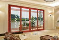 Guangzhou factory wooden grain color aluminum glass sliding door 2