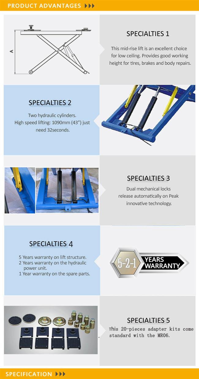 Mobile MID-Rised CE Platform Auto Scissor Lift(MR06) 2