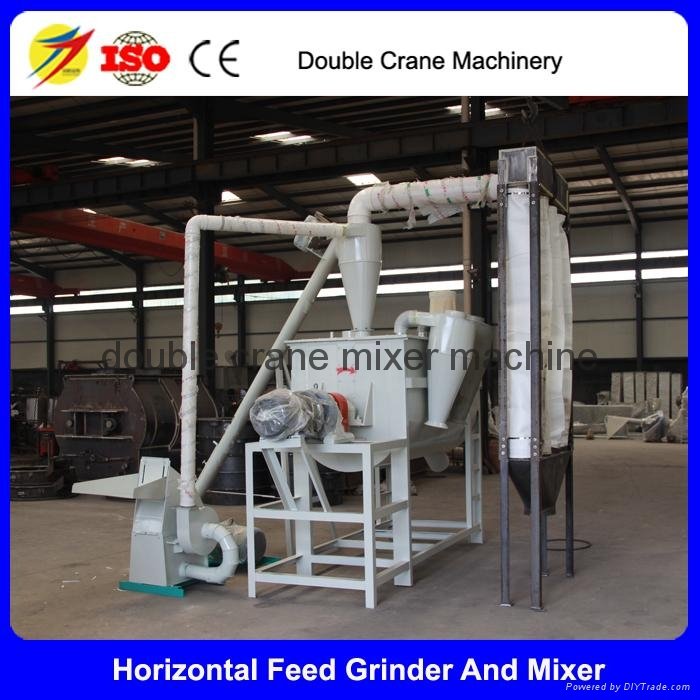 2017 new single shaft double screw mixer for poultry farm  5