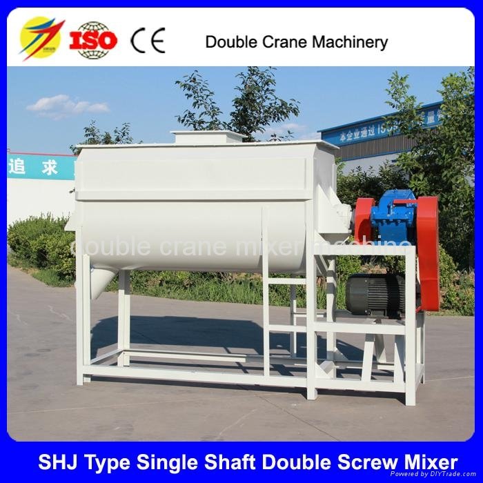 2017 new single shaft double screw mixer for poultry farm 