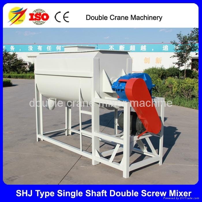 2017 new single shaft double screw mixer for poultry farm  2