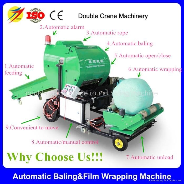 Full automatic silage round baling machine  hay packing machine