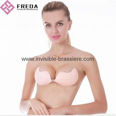 Elegant Pink Silicone Padded Push Up Bra