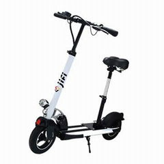 Folding 2-wheel electric kick scooter with seat design