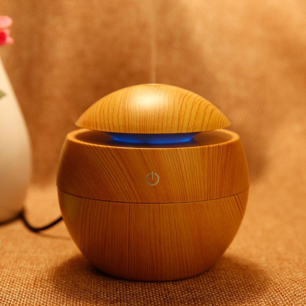 WF103    Wafue 130ml Wood Grain 7 Color LED Ultrasonic Aroma Diffuser 2