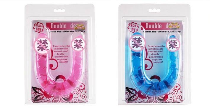 Silicone realistic double end long dildo for women lesbian 4