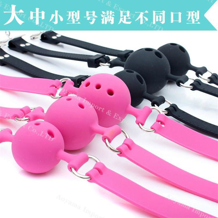 Factory Price Soft Silicone Bondage mouth Ball Gags adult toys
