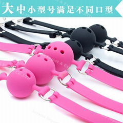 Factory Price Soft Silicone Bondage mouth Ball Gags adult toys