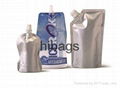 Plastic laundary liquid bags washing powder jelly bags with spout 3