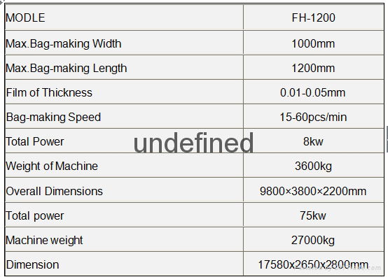 FH-1200 Draw tapes bags on roll making machine 2