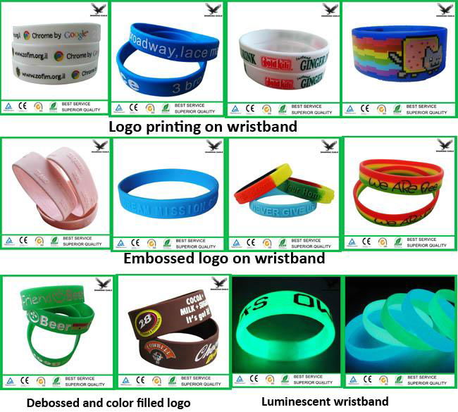 2017 cheap OEM  Debossed embossed rubber custom silicone bracelet wristband 2