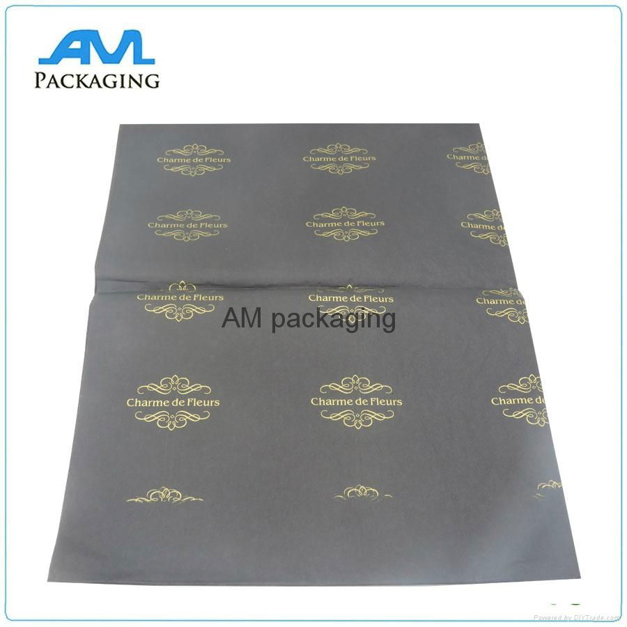 custom printed gold logo gift wholesale tissue paper waterproof packaging