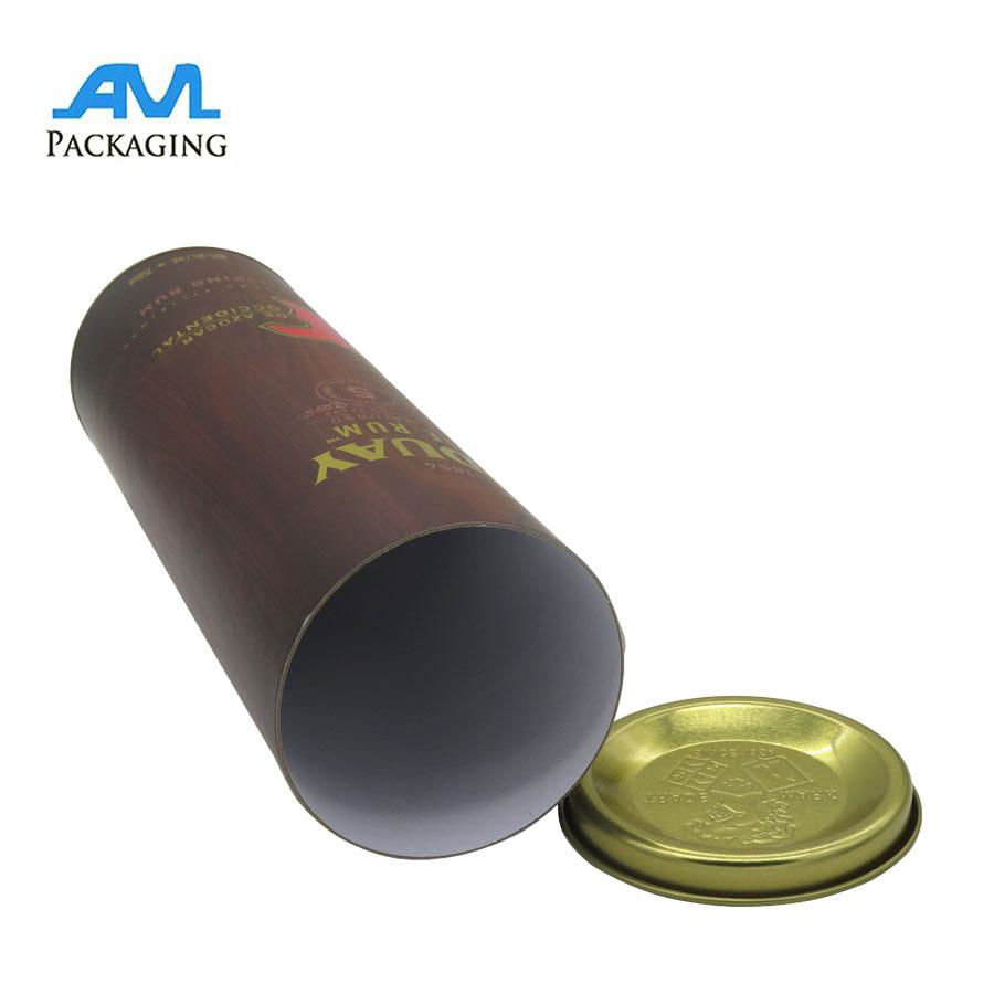 metal lids wholesale bespoke luxury Paper gift packaging tube for wine mailing s