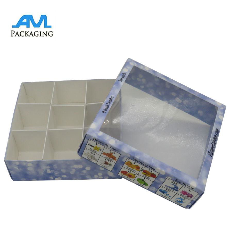 Elegant Printed Custom Logo Bath Bomb Gift Box Packaging With Pvc Window