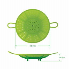 Silicone Steam Steamer Tray Plate with Handle Bars