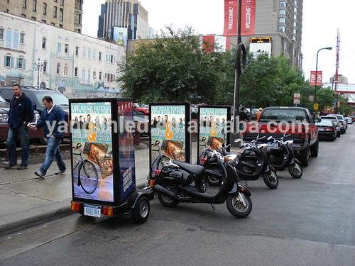 outdoor mobile advertising scooter billboard mobile led screen trailer 