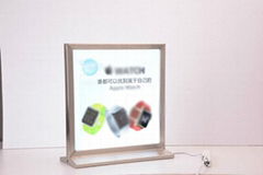 stainless steel table advertising sign led light box for bank_shopping mall_mobi