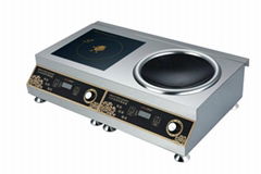 Double burners induction range cooktop with knob switch