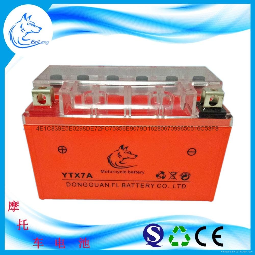 Factory direct sale of 12YTX7A motorcycle battery 12V7AH lead acid battery