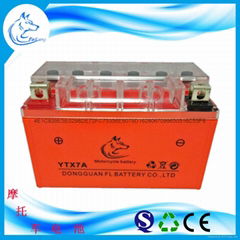 Factory direct sale of 12YTX7A motorcycle battery 12V7AH lead acid battery