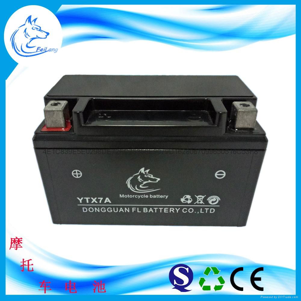 Factory direct sale of 12YTX7A motorcycle battery 12V7AH lead acid battery 2