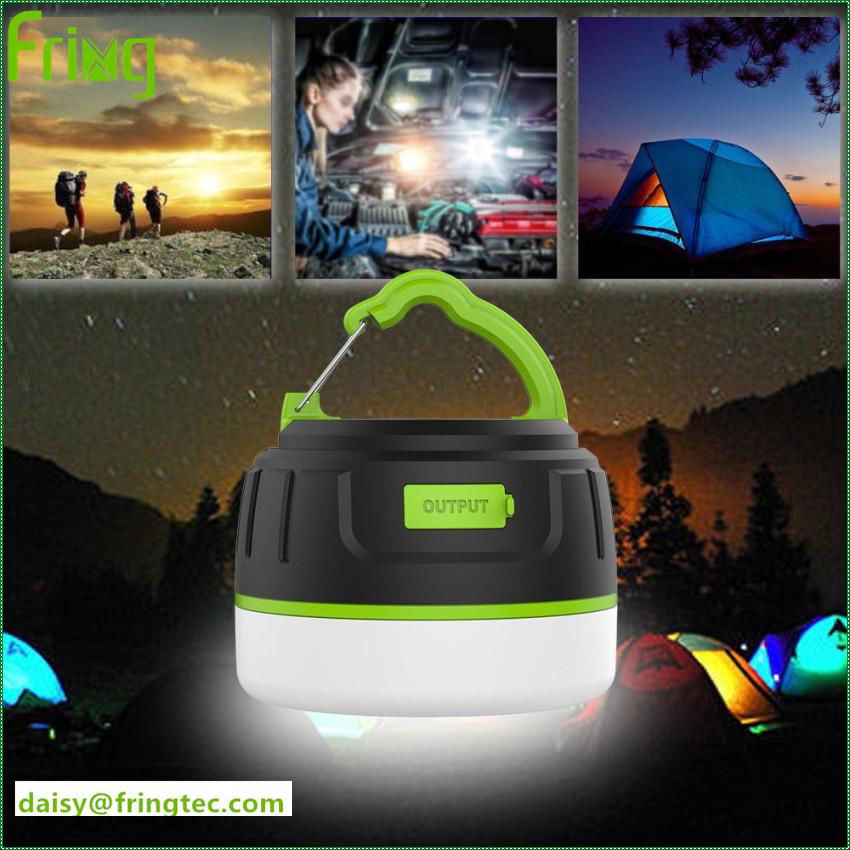 2017 hot model led camping light power bank 94-V0 fireproof with ROHS for tent