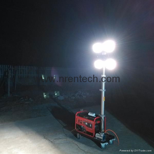 gasoline generator set mobile light tower 4.2m pneumatic telescopic mast